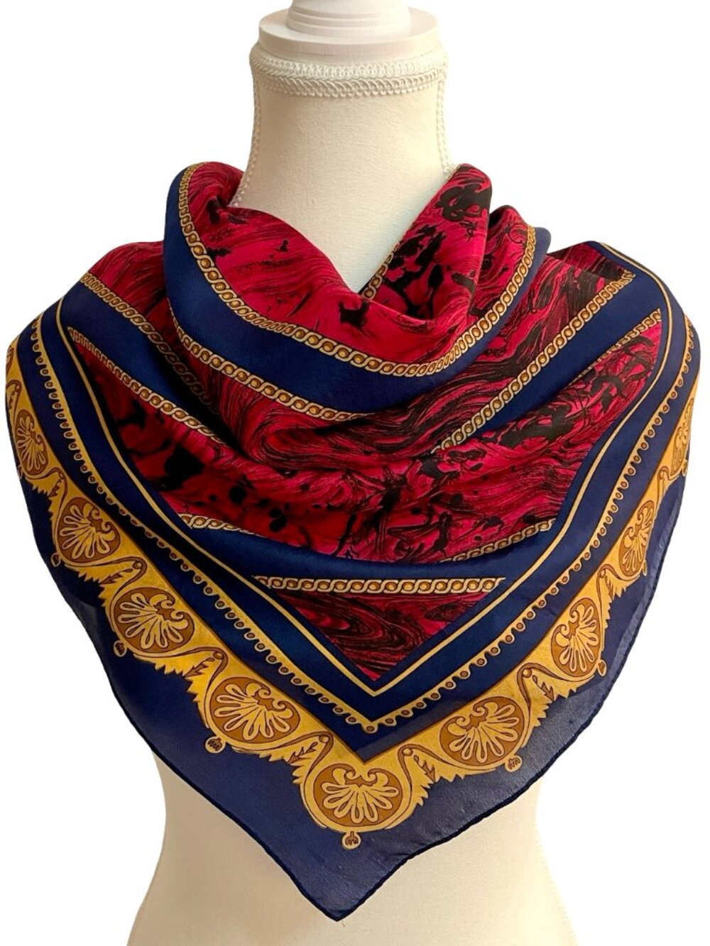 Bill Blass for Carole Silk Scarf Made in Japan 34” x 34” Vintage Abstract Print